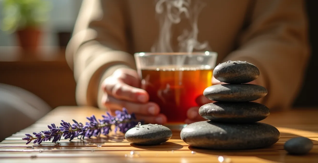 Couple de parents se relaxant dans un espace bien-être de camping pendant que les enfants sont en activité