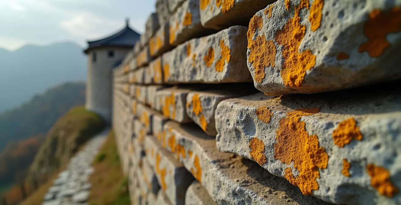 Détails macro de murs en pierre sèche et bories traditionnelles du Luberon